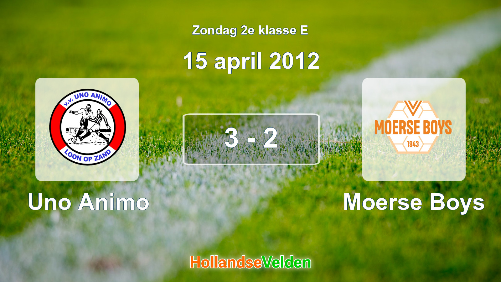 Gespeelde wedstrijd: Uno Animo - Moerse Boys 3 - 2 (15 april 2012)