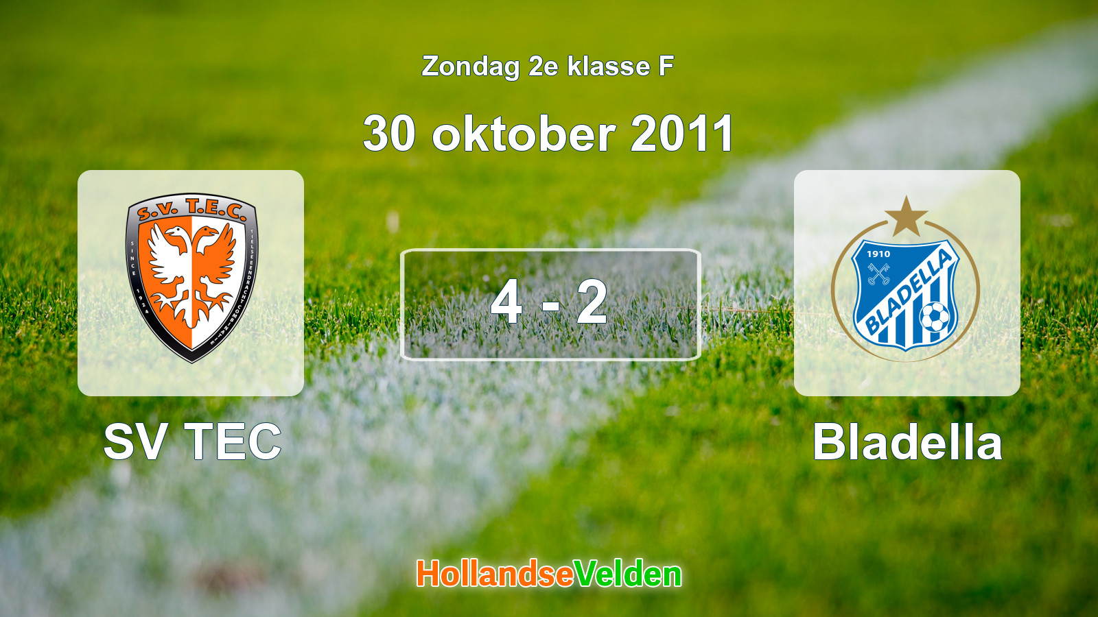 Gespeelde wedstrijd: SV TEC - Bladella 4 - 2 (30 oktober 2011)