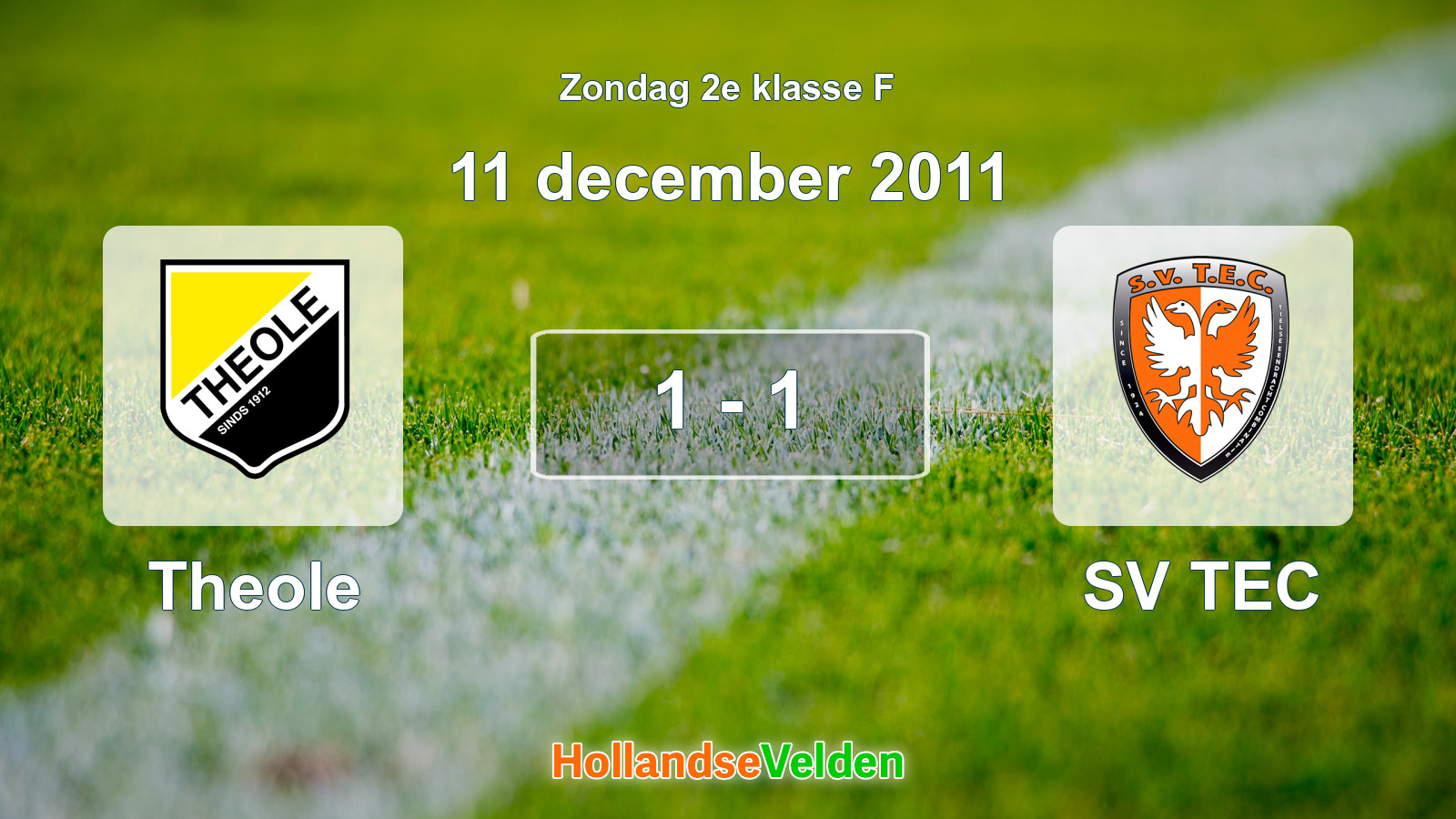 Gespeelde wedstrijd: Theole - SV TEC 1 - 1 (11 december 2011)