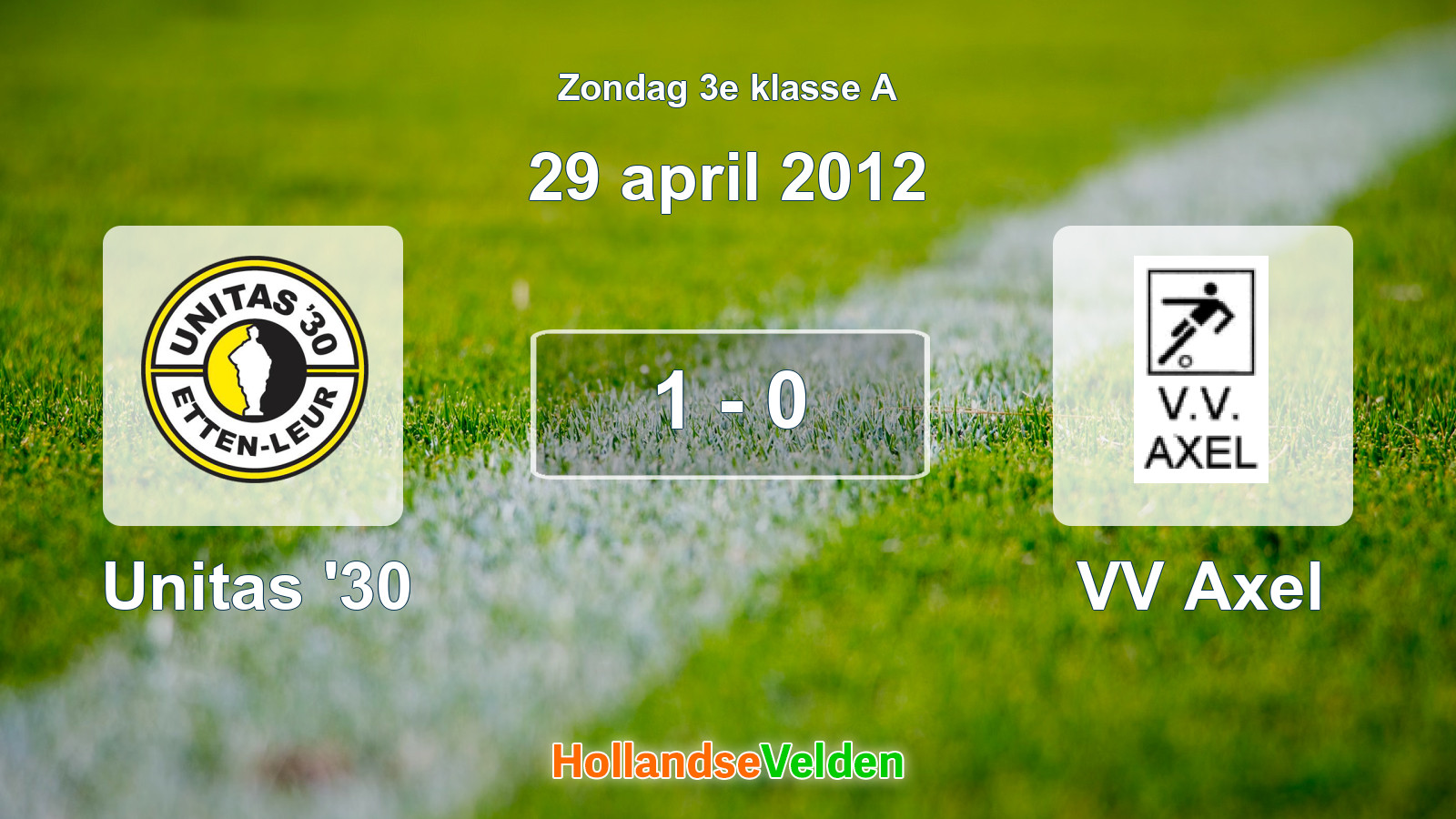 Gespeelde wedstrijd: Unitas '30 - VV Axel 1 - 0 (29 april 2012)