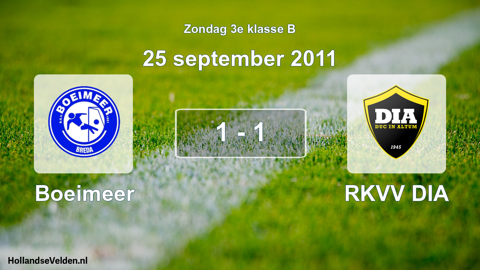 Gespeelde wedstrijd: Boeimeer - RKVV DIA 1 - 1 (25 september 2011)