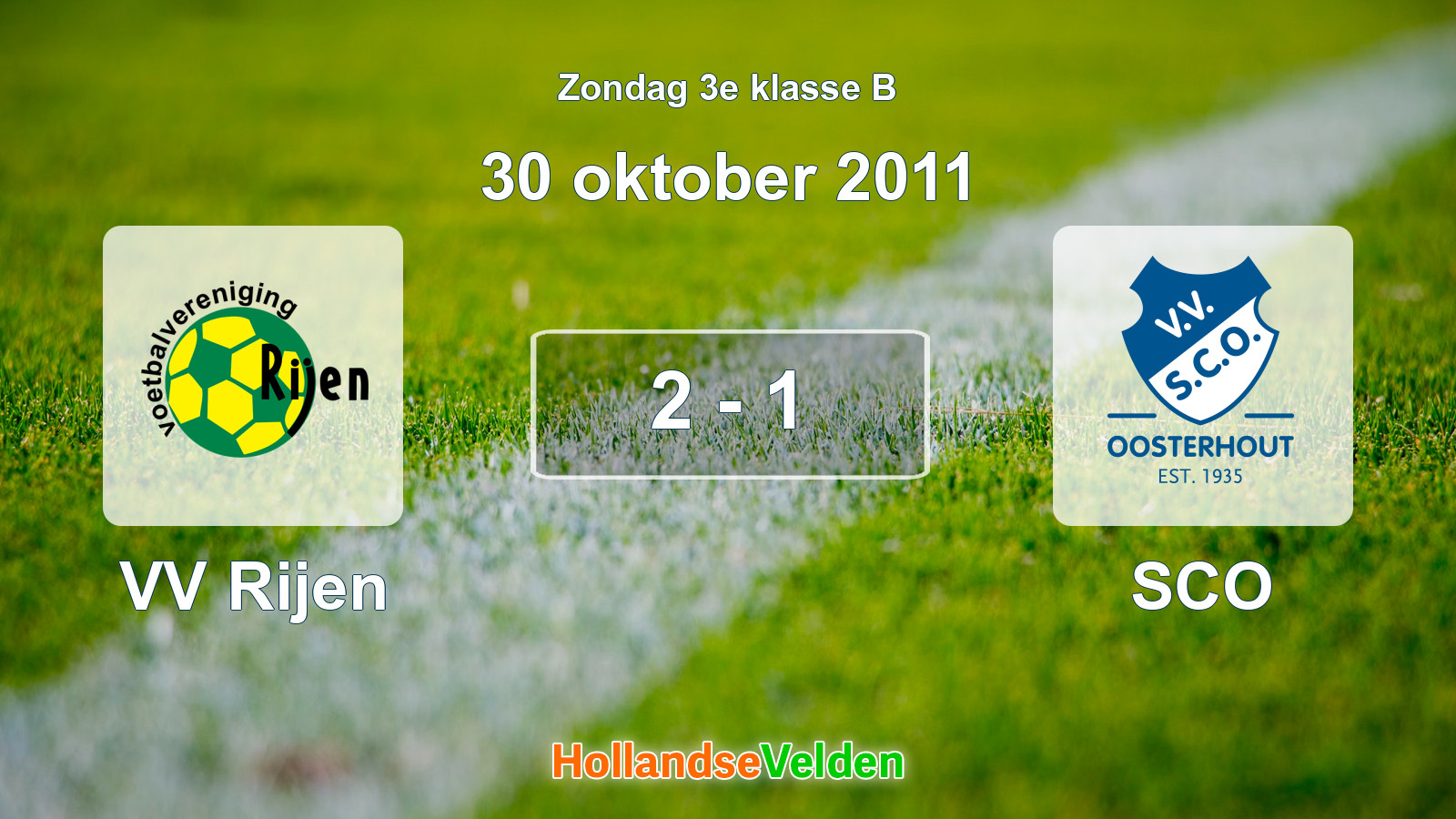 Gespeelde wedstrijd: VV Rijen - SCO 2 - 1 (30 oktober 2011)