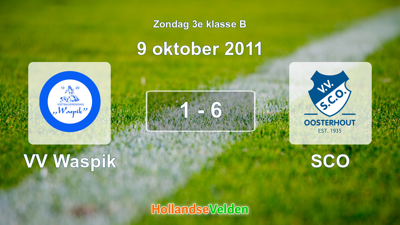 Gespeelde wedstrijd: VV Waspik - SCO 1 - 6 (9 oktober 2011)