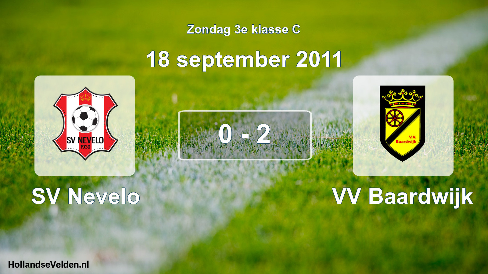 Gespeelde wedstrijd: SV Nevelo - VV Baardwijk 0 - 2 (18 september 2011)