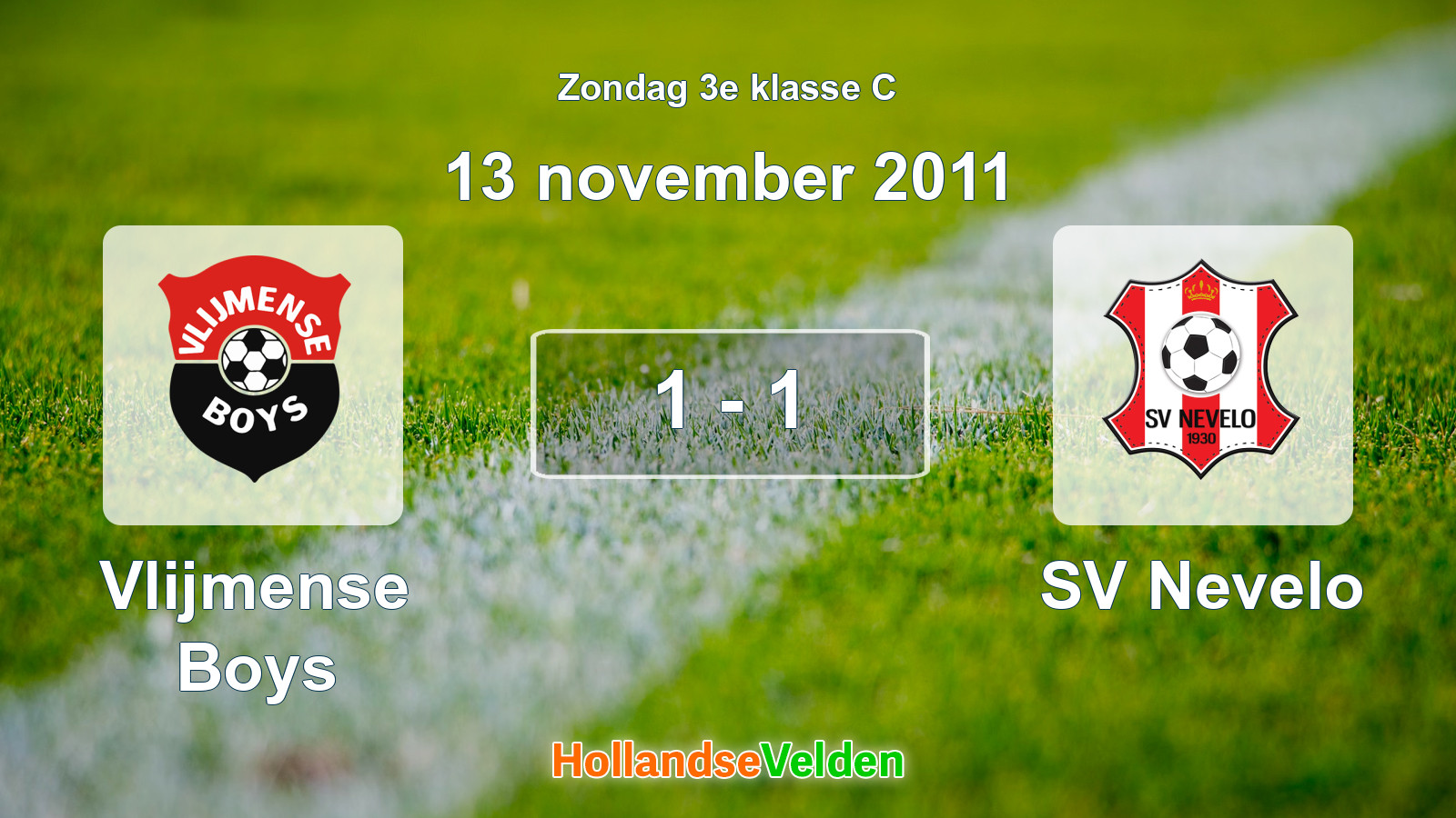 Gespeelde wedstrijd: Vlijmense Boys - SV Nevelo 1 - 1 (13 november 2011)