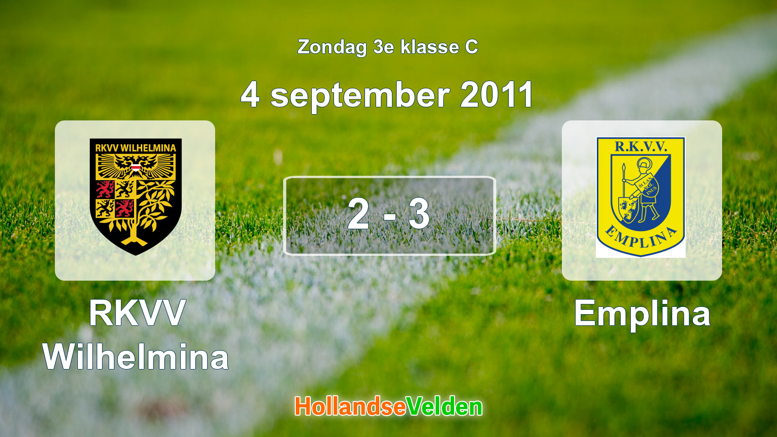 Gespeelde wedstrijd: RKVV Wilhelmina - Emplina 2 - 3 (4 september 2011)