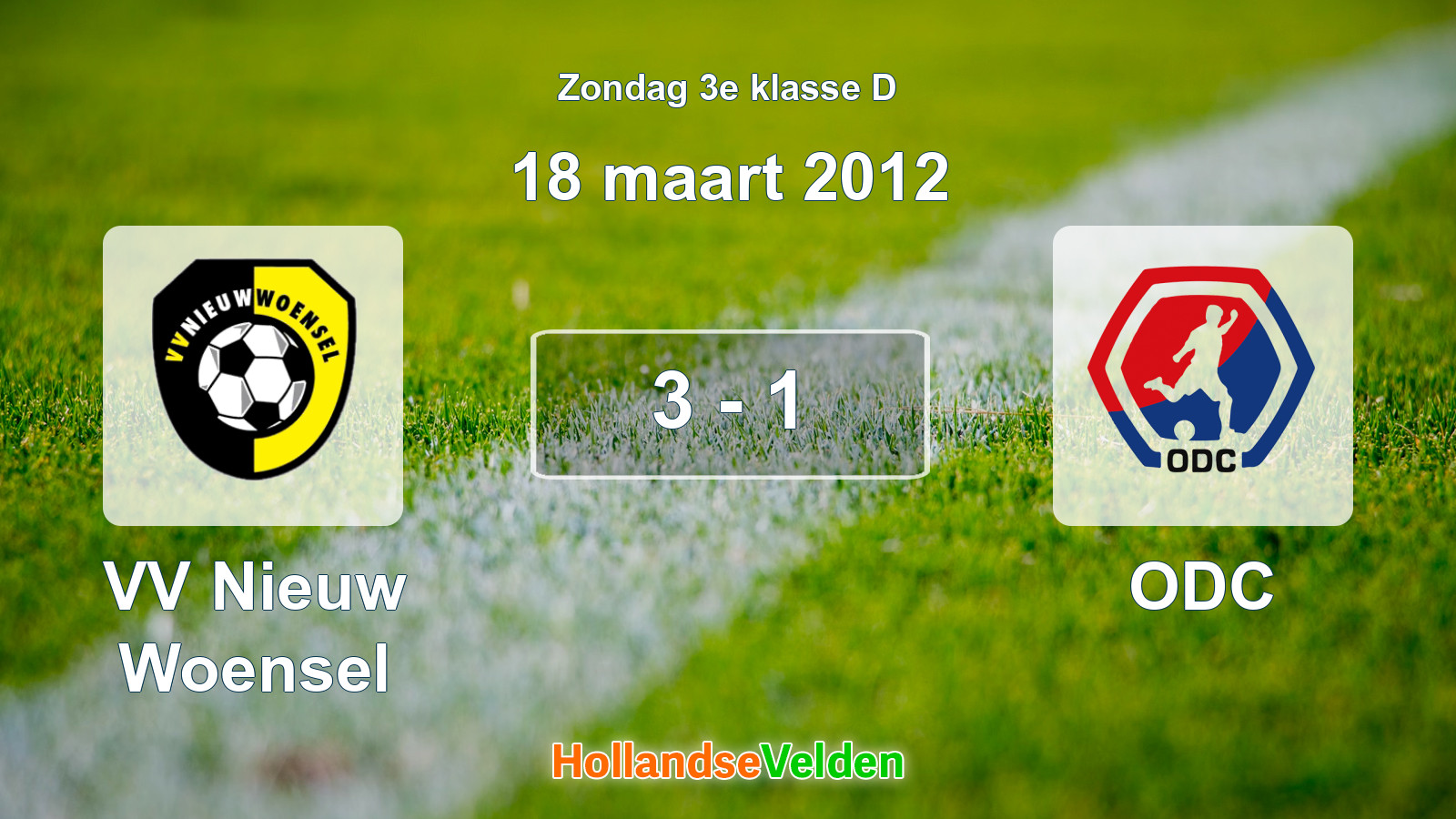 Gespeelde wedstrijd: VV Nieuw Woensel - ODC 3 - 1 (18 maart 2012)