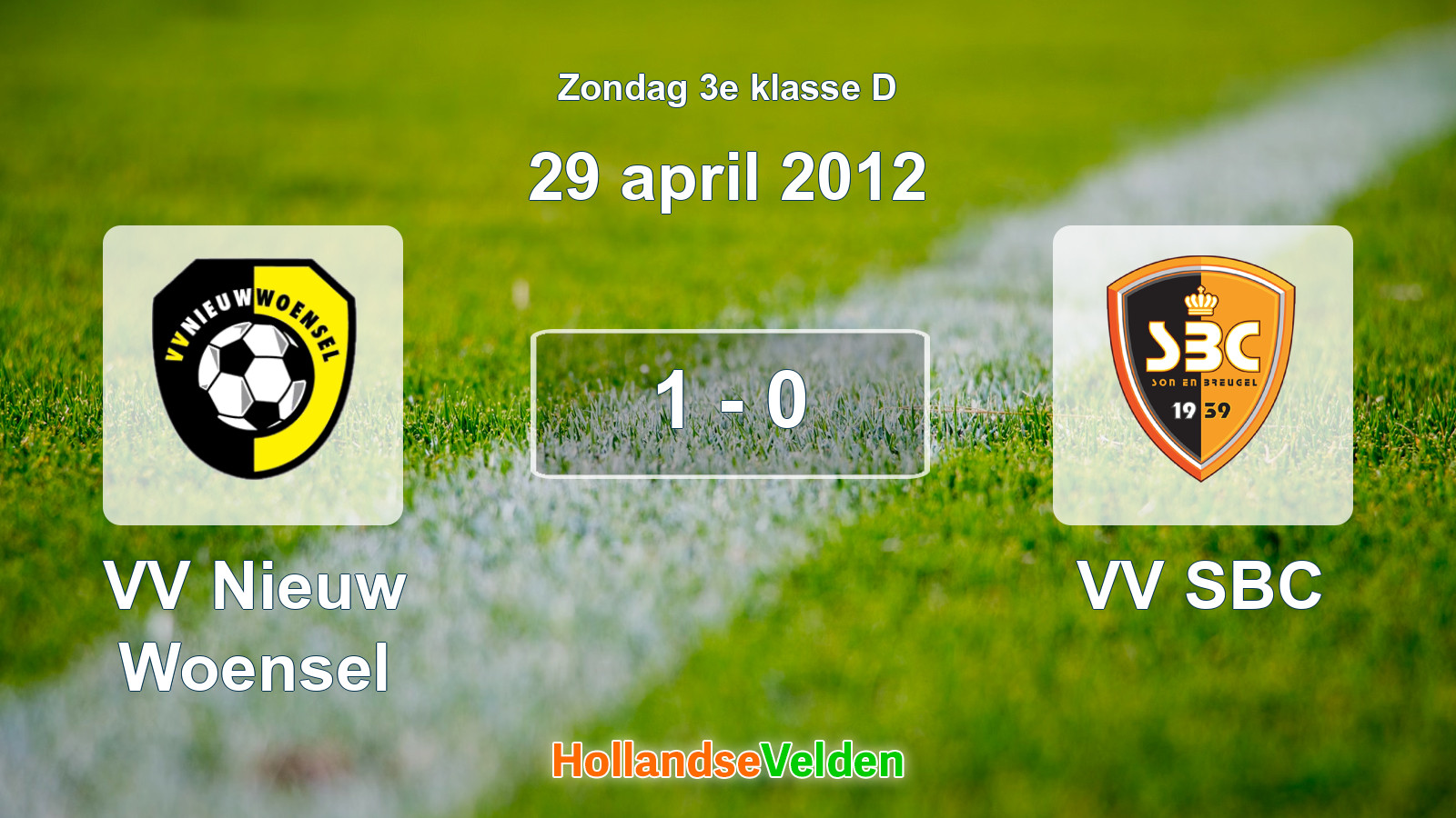 Gespeelde wedstrijd: VV Nieuw Woensel - VV SBC 1 - 0 (29 april 2012)