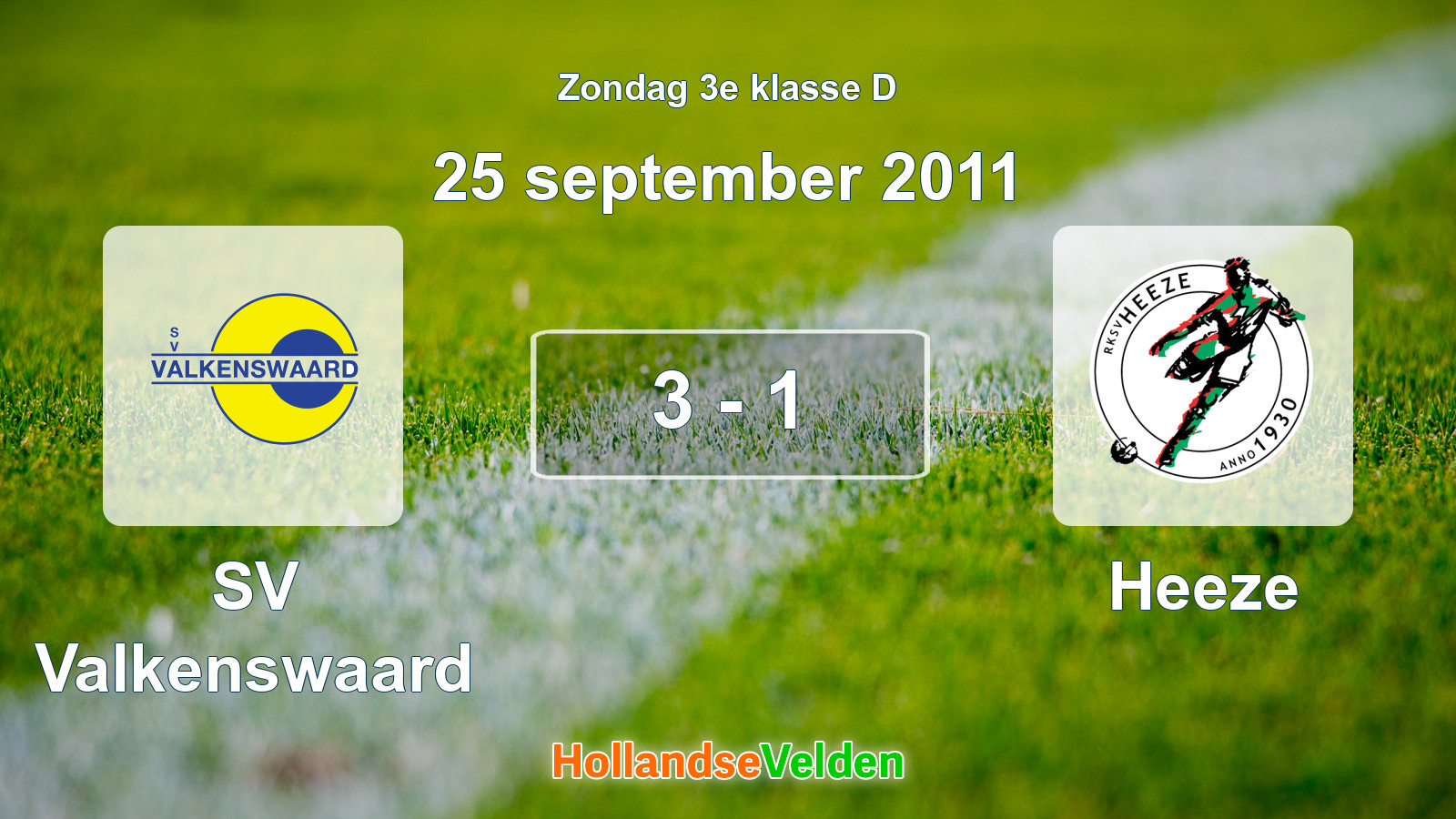 Gespeelde wedstrijd: SV Valkenswaard - Heeze 3 - 1 (25 september 2011)