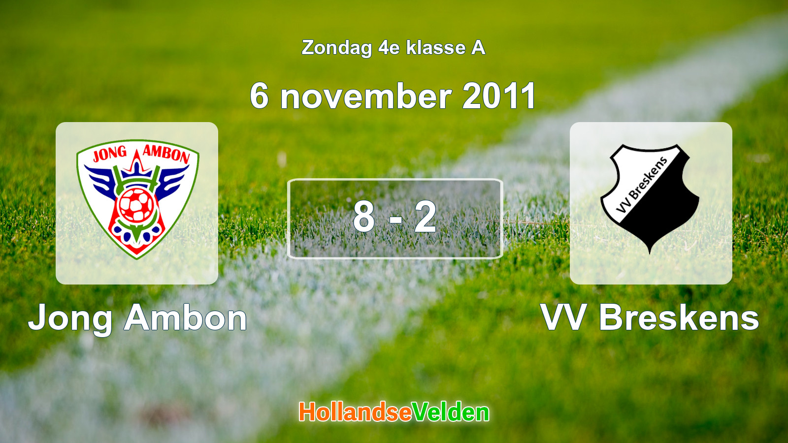 Gespeelde wedstrijd: Jong Ambon - VV Breskens 8 - 2 (6 november 2011)