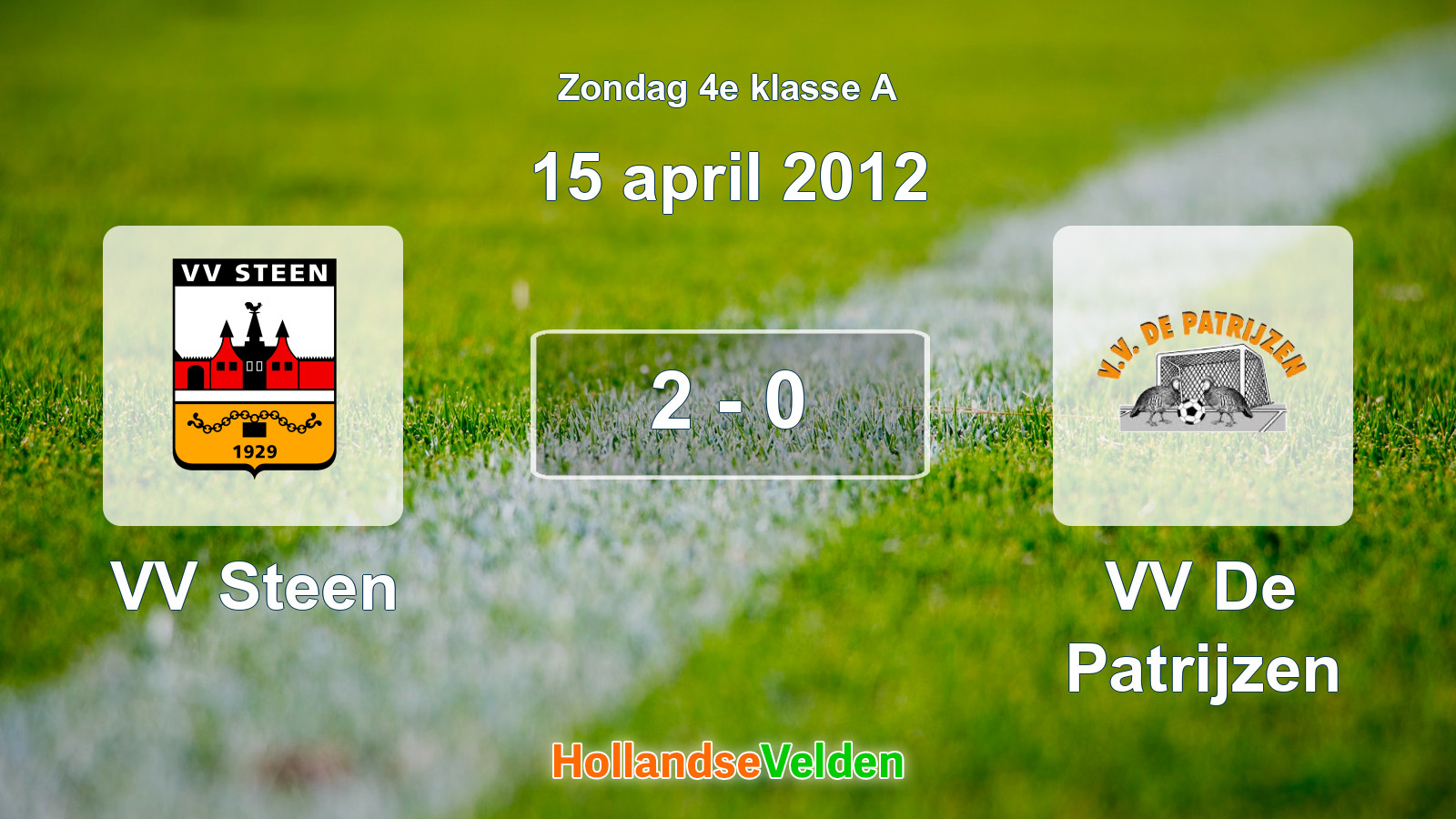 Gespeelde wedstrijd: VV Steen - VV De Patrijzen 2 - 0 (15 april 2012)
