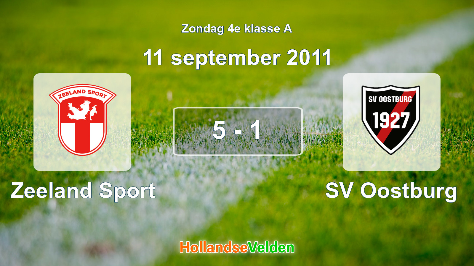 Gespeelde wedstrijd: Zeeland Sport - SV Oostburg 5 - 1 (11 september 2011)