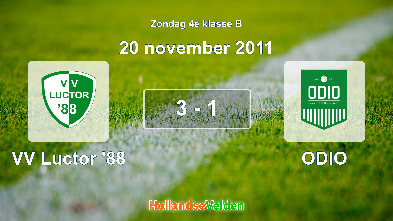 Gespeelde wedstrijd: VV Luctor '88 - ODIO 3 - 1 (20 november 2011)