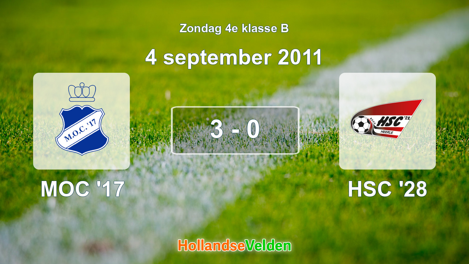 Gespeelde wedstrijd: MOC '17 - HSC '28 3 - 0 (4 september 2011)