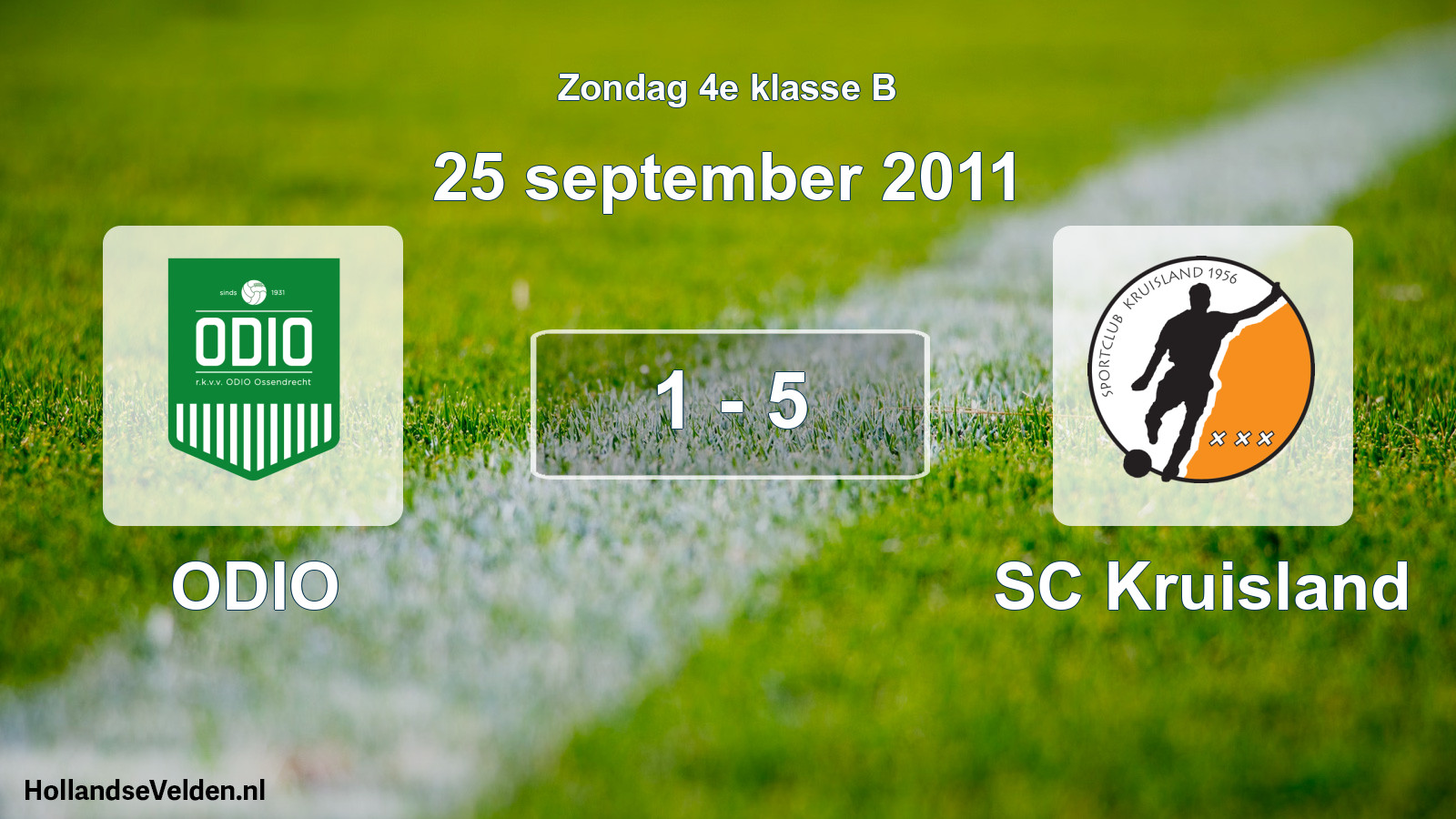 Gespeelde wedstrijd: ODIO - SC Kruisland 1 - 5 (25 september 2011)