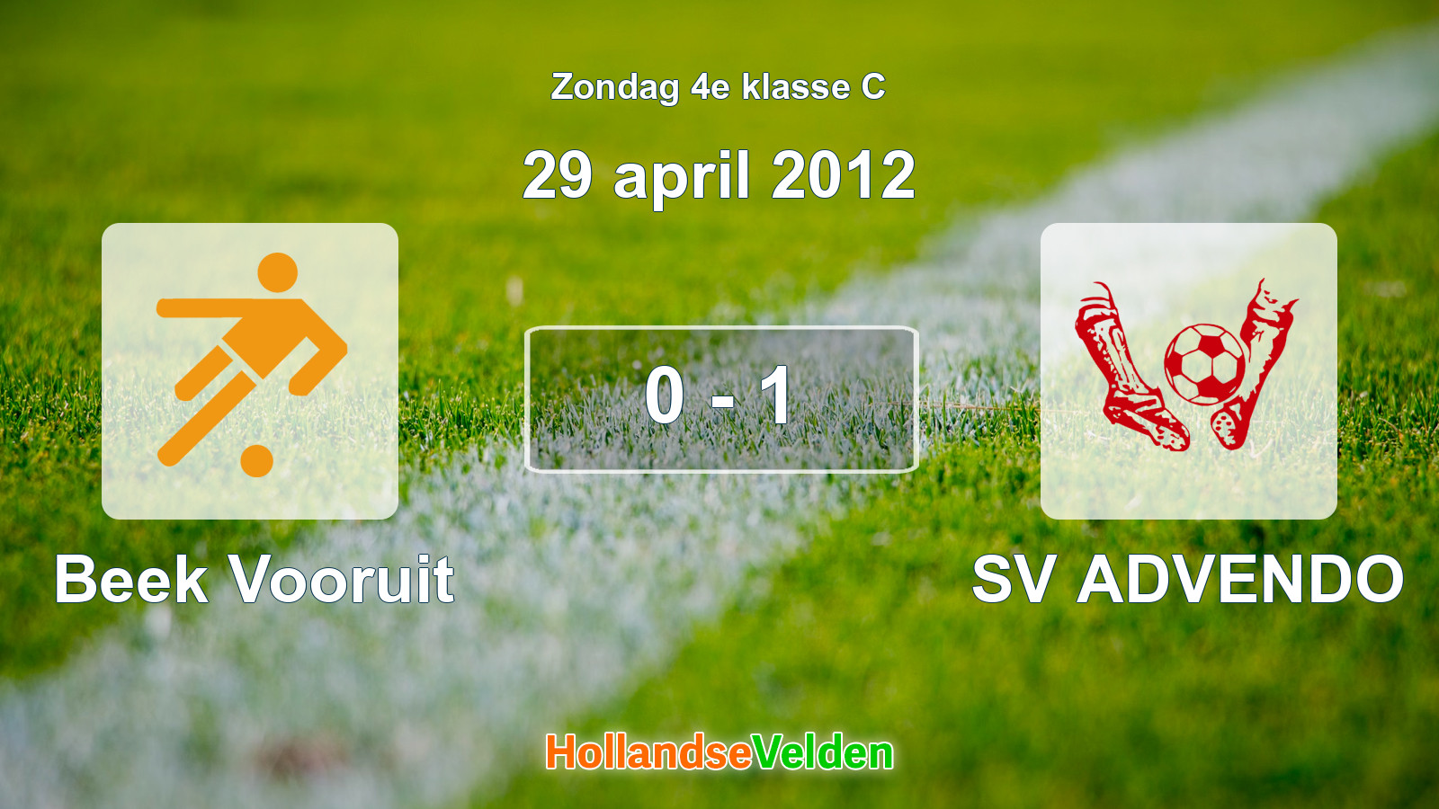 Gespeelde wedstrijd: Beek Vooruit - SV ADVENDO 0 - 1 (29 april 2012)