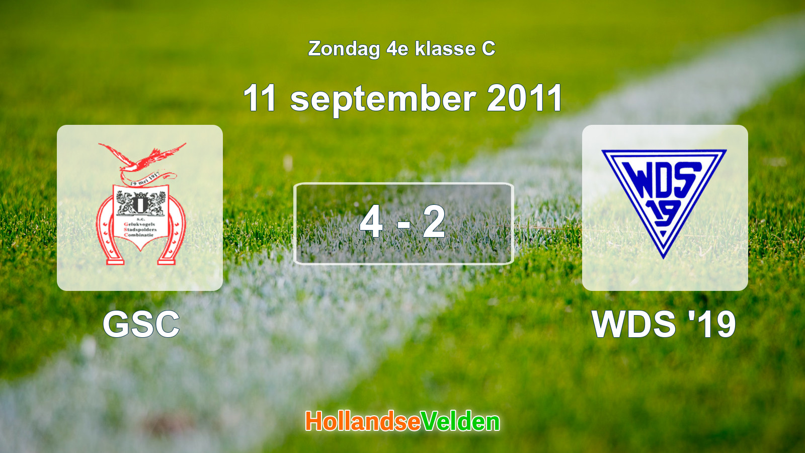 Gespeelde wedstrijd: GSC - WDS '19 4 - 2 (11 september 2011)