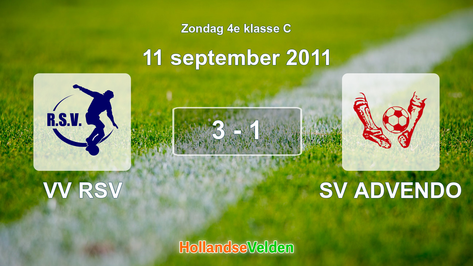 Gespeelde wedstrijd: VV RSV - SV ADVENDO 3 - 1 (11 september 2011)