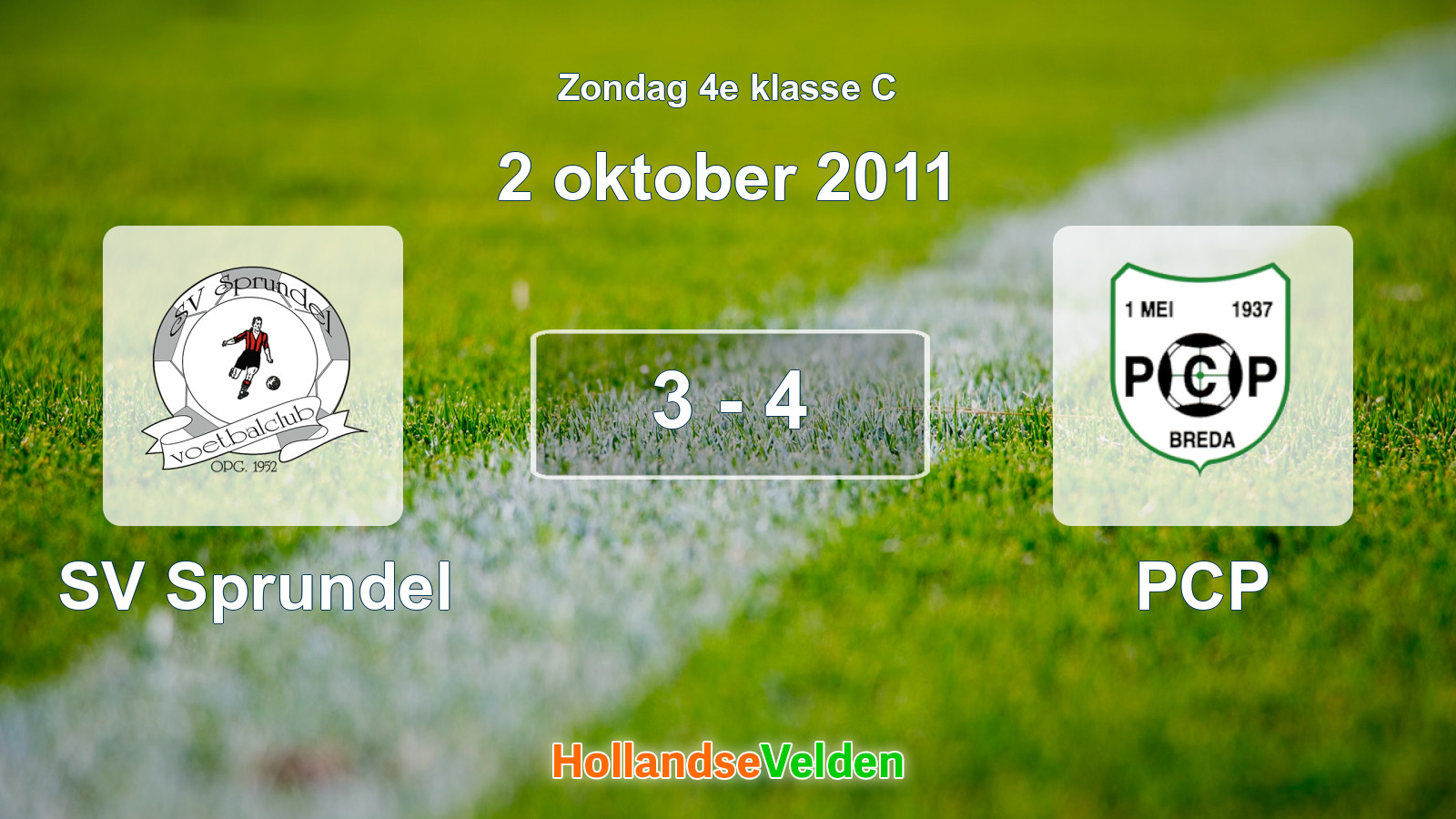 Gespeelde wedstrijd: SV Sprundel - PCP 3 - 4 (2 oktober 2011)