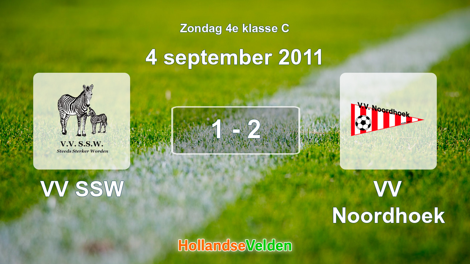 Gespeelde wedstrijd: VV SSW - VV Noordhoek 1 - 2 (4 september 2011)