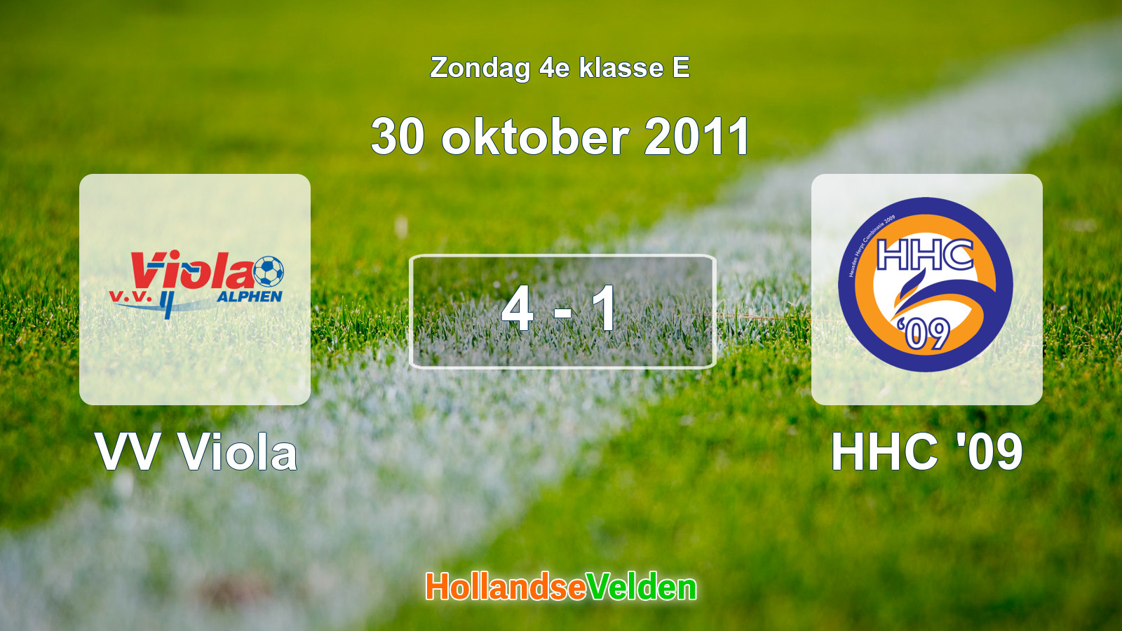 Gespeelde wedstrijd: VV Viola - HHC '09 4 - 1 (30 oktober 2011)