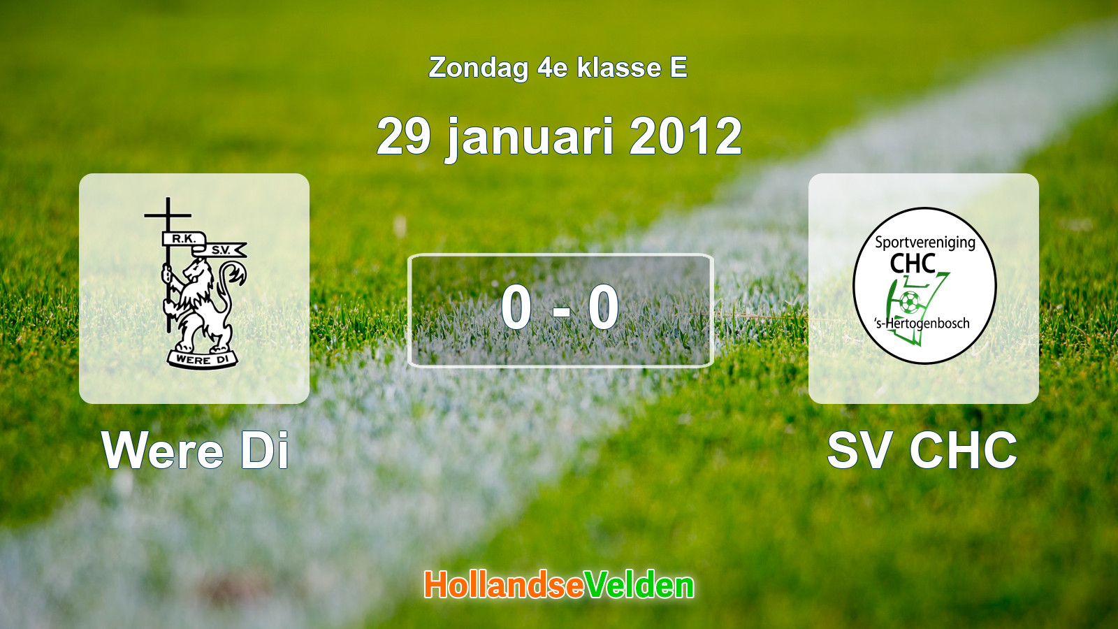 Gespeelde wedstrijd: Were Di - SV CHC 0 - 0 (29 januari 2012)