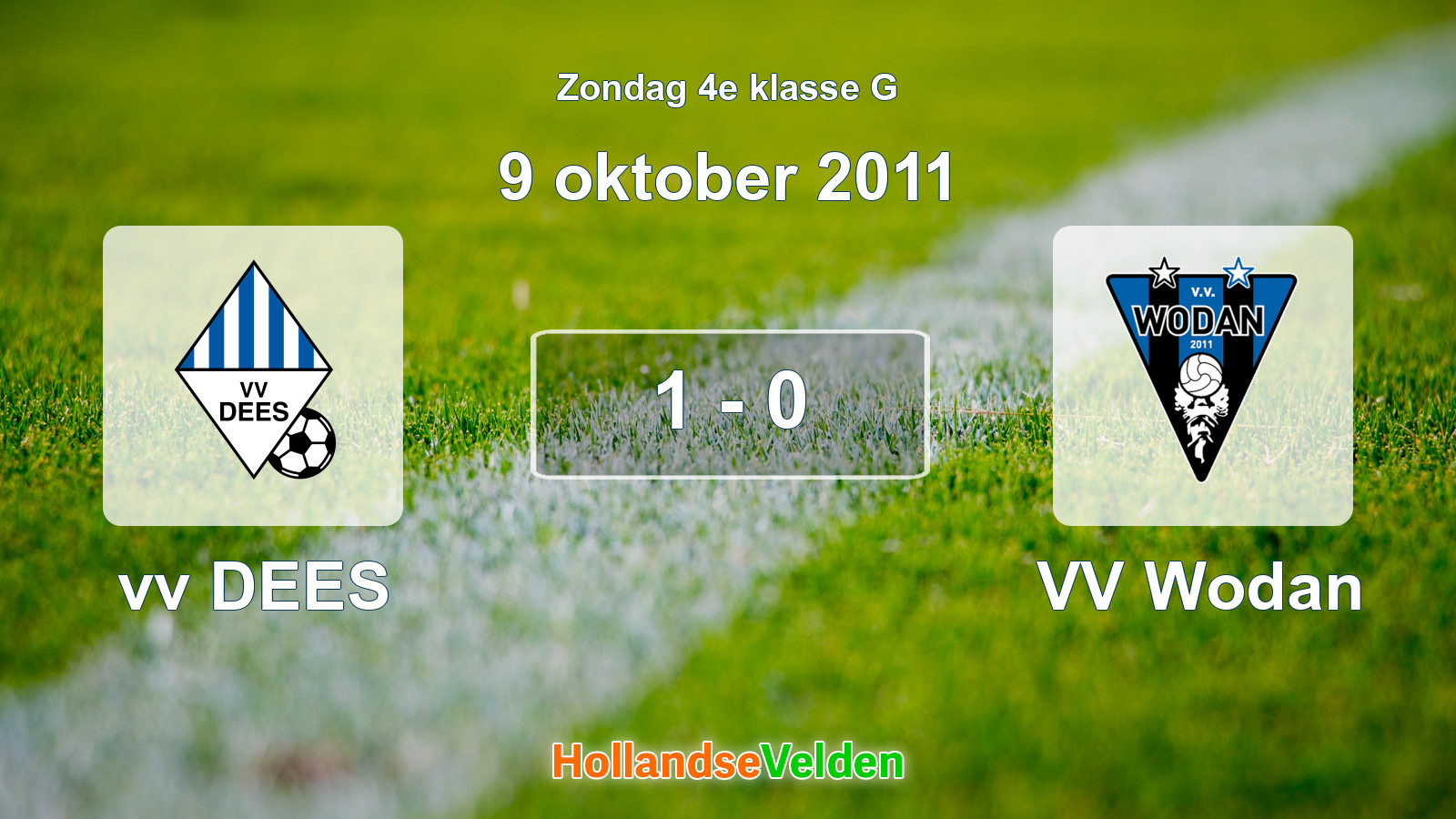 Gespeelde wedstrijd: vv DEES - VV Wodan 1 - 0 (9 oktober 2011)
