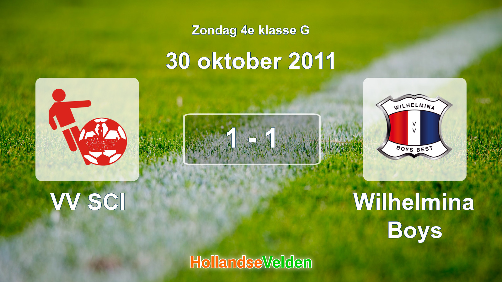 Gespeelde wedstrijd: VV SCI - Wilhelmina Boys 1 - 1 (30 oktober 2011)