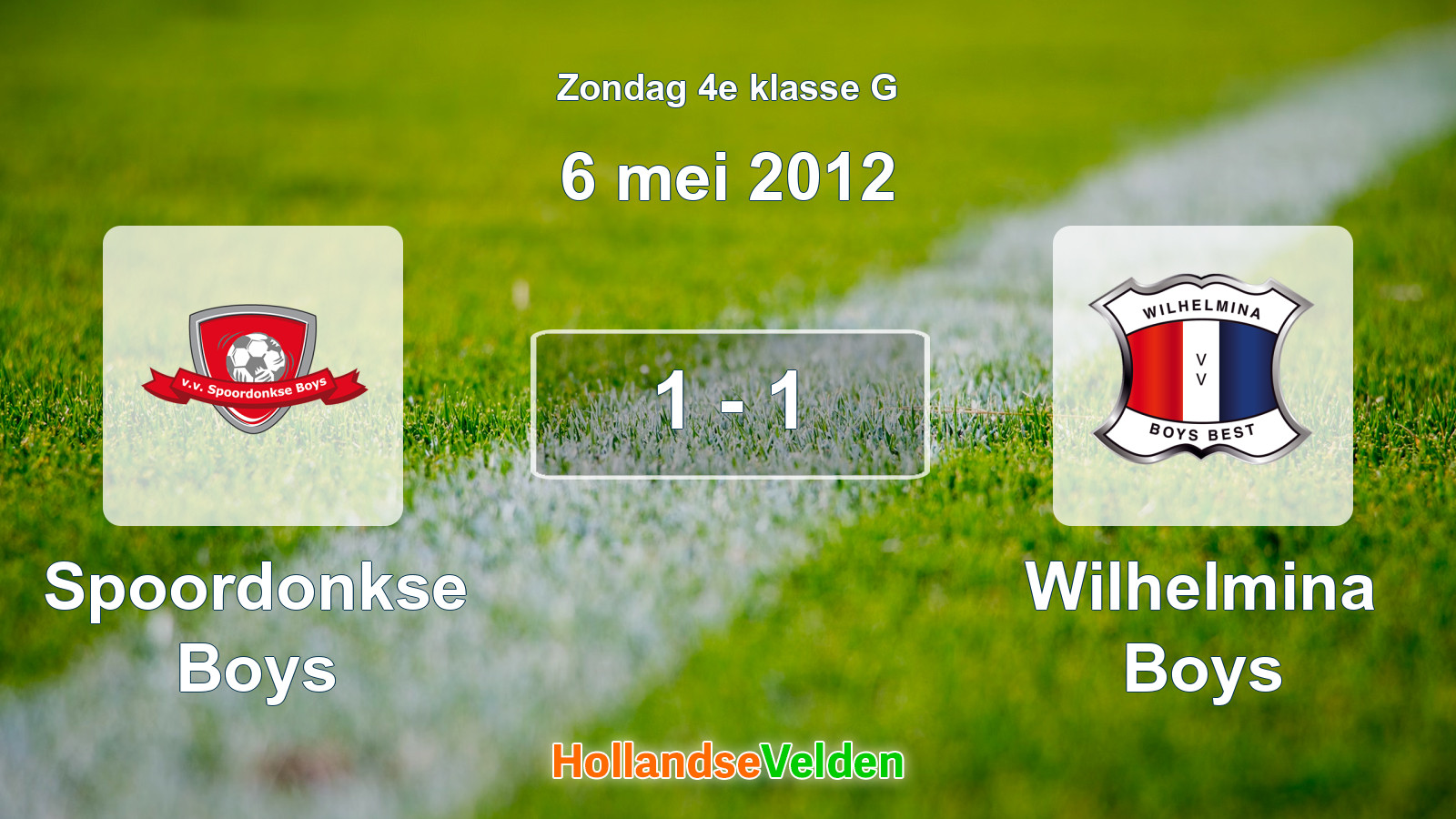 Gespeelde wedstrijd: Spoordonkse Boys - Wilhelmina Boys 1 - 1 (6 mei 2012)