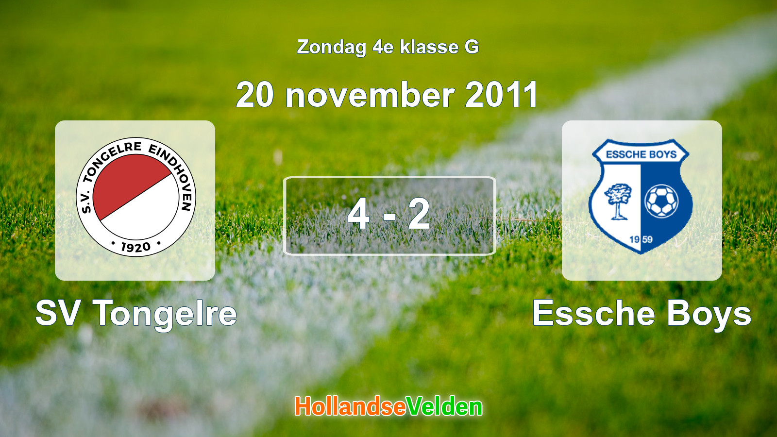 Gespeelde wedstrijd: SV Tongelre - Essche Boys 4 - 2 (20 november 2011)