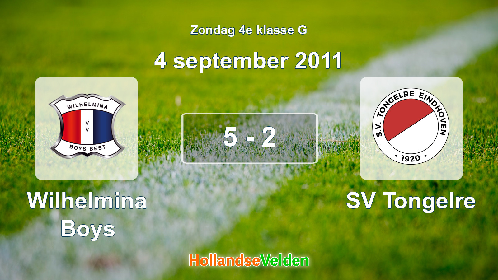 Gespeelde wedstrijd: Wilhelmina Boys - SV Tongelre 5 - 2 (4 september 2011)
