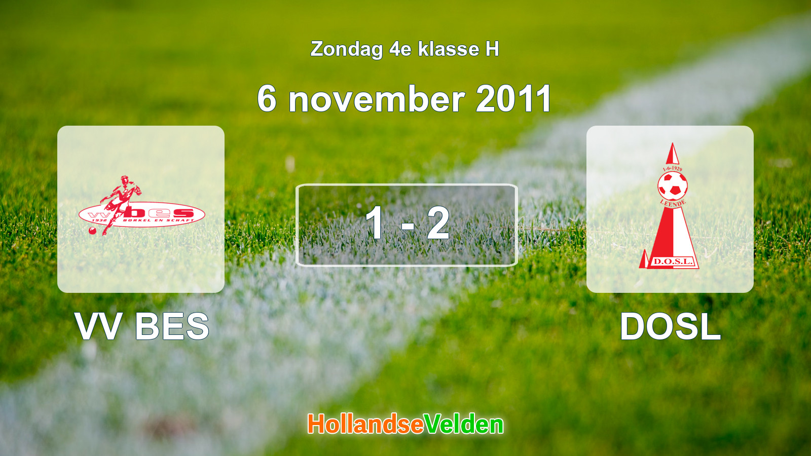 Gespeelde wedstrijd: VV BES - DOSL 1 - 2 (6 november 2011)