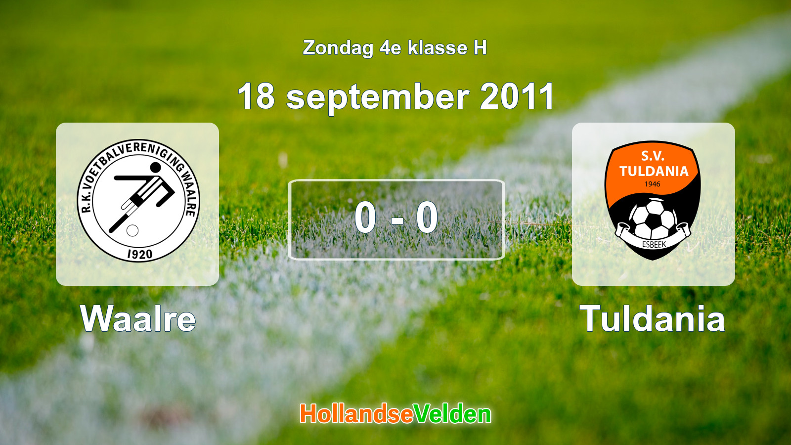 Gespeelde wedstrijd: Waalre - Tuldania 0 - 0 (18 september 2011)
