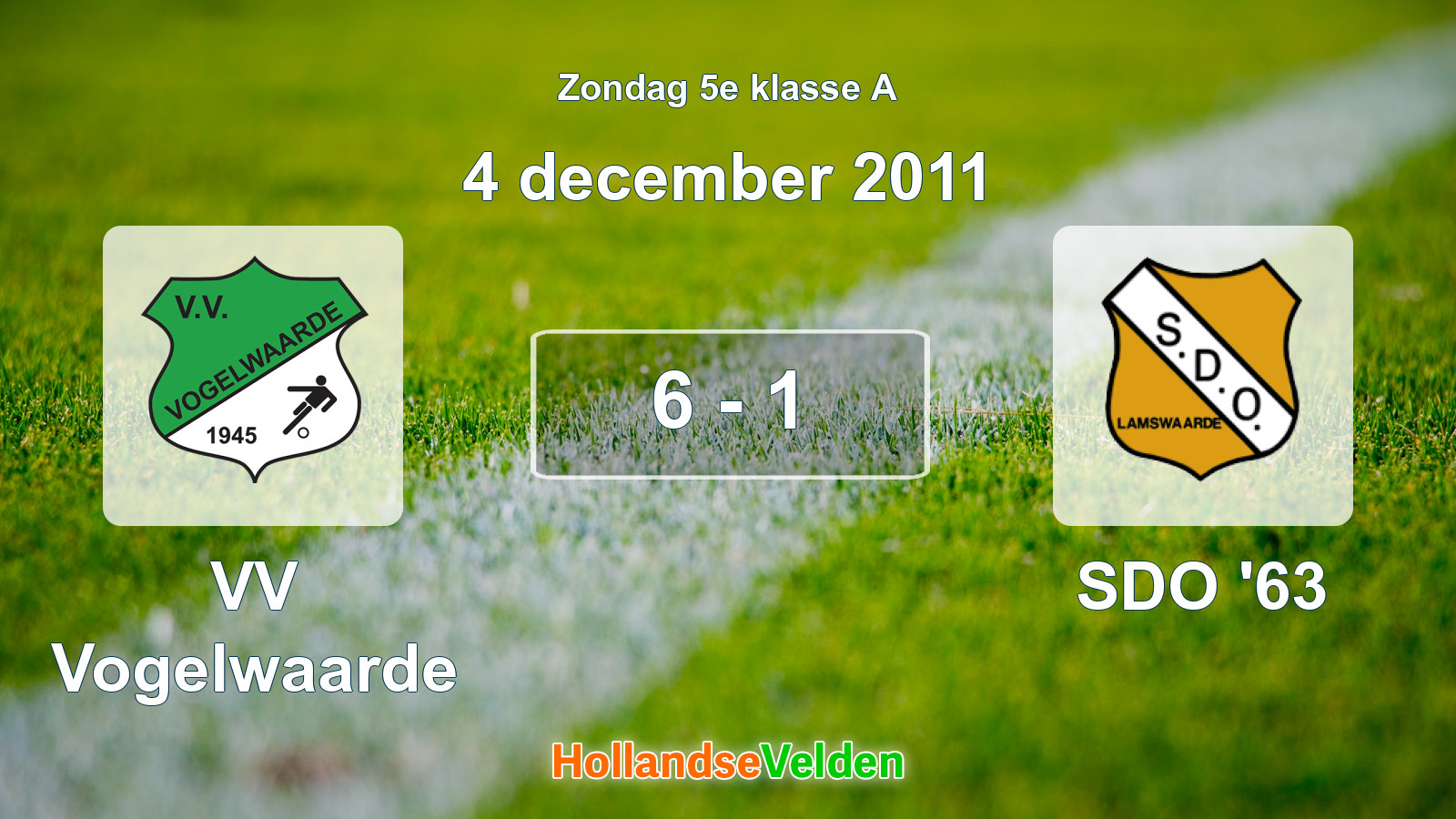 Gespeelde wedstrijd: VV Vogelwaarde - SDO '63 6 - 1 (4 december 2011)