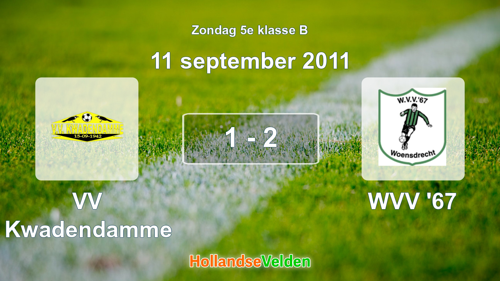 Gespeelde wedstrijd: VV Kwadendamme - WVV '67 1 - 2 (11 september 2011)