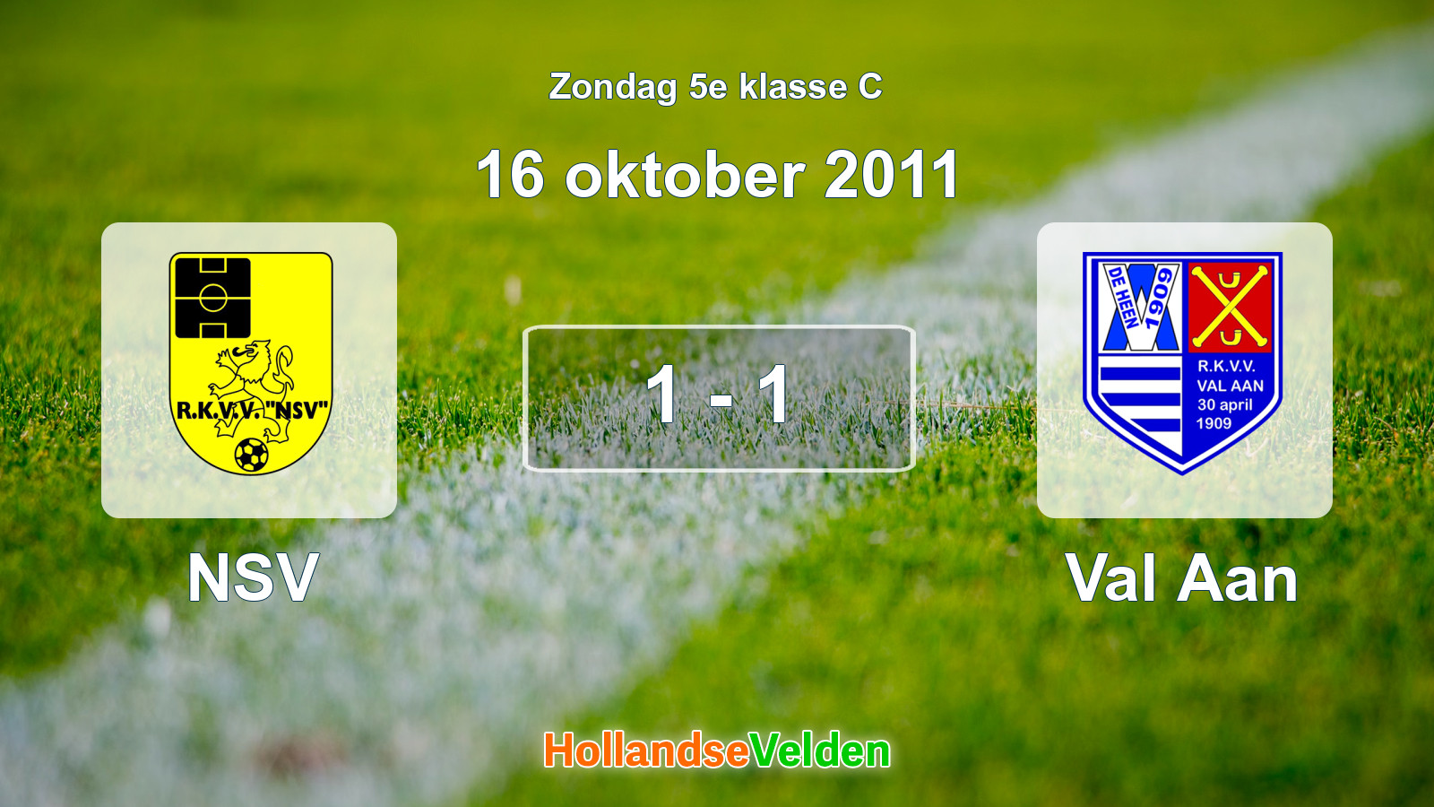 Gespeelde wedstrijd: NSV - Val Aan 1 - 1 (16 oktober 2011)