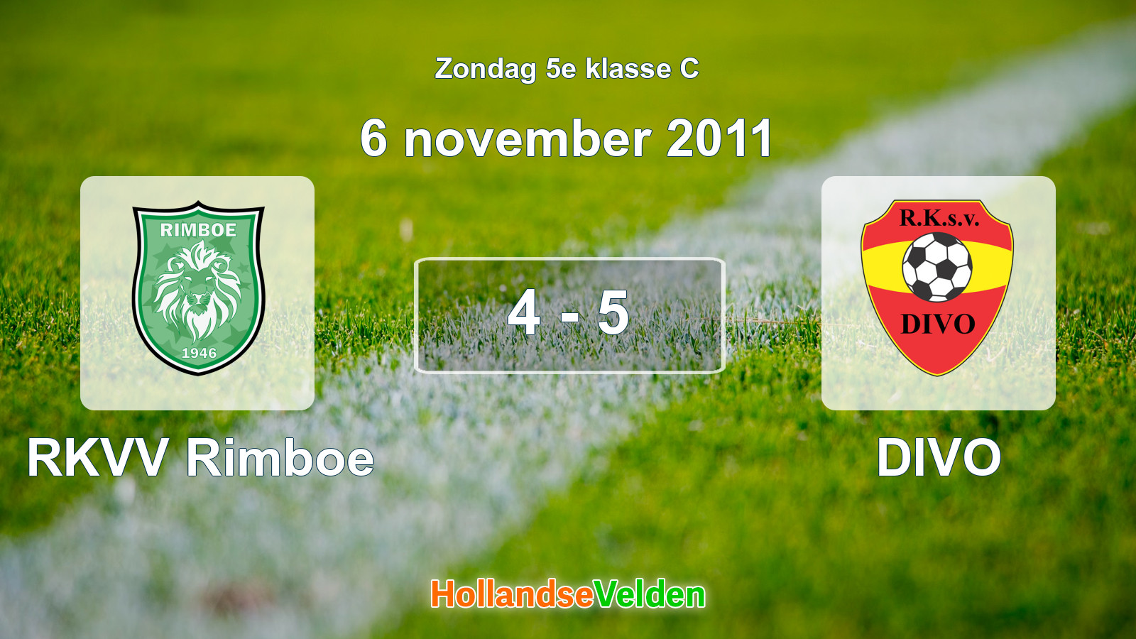 Gespeelde wedstrijd: RKVV Rimboe - DIVO 4 - 5 (6 november 2011)