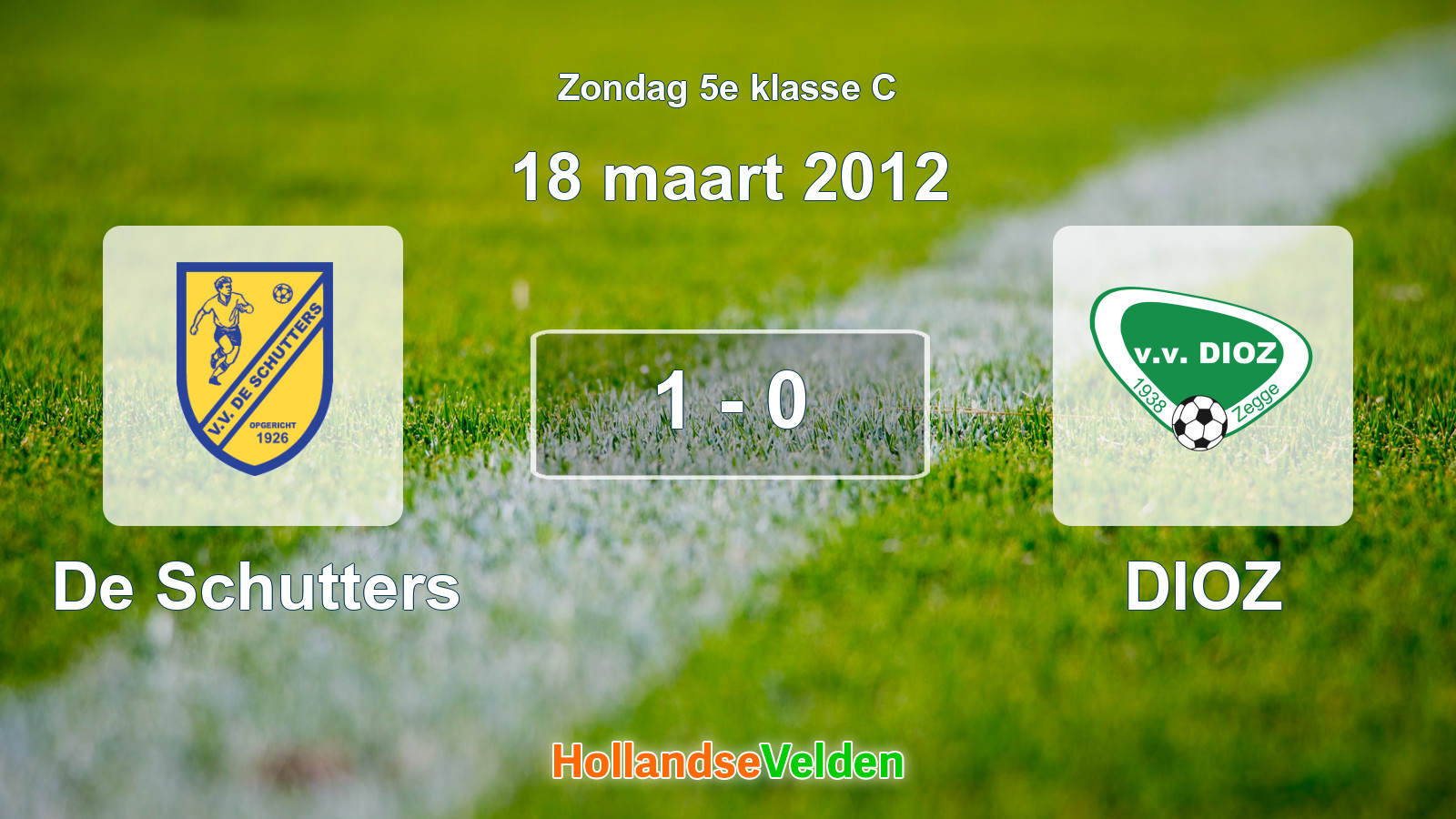 Gespeelde wedstrijd: De Schutters - DIOZ 1 - 0 (18 maart 2012)