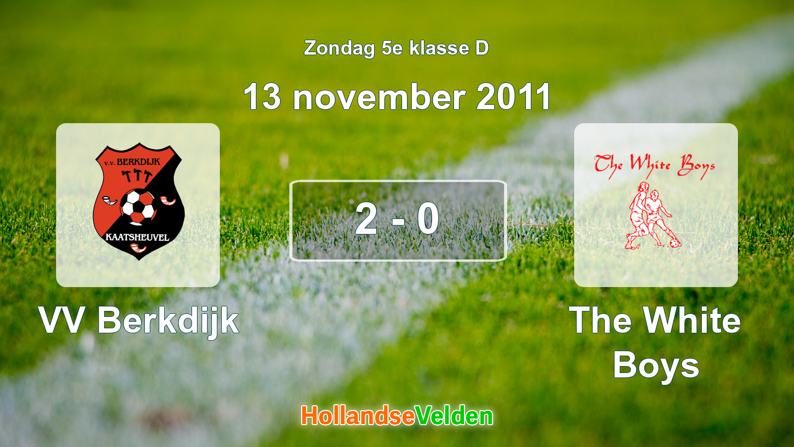 Gespeelde wedstrijd: VV Berkdijk - The White Boys 2 - 0 (13 november 2011)