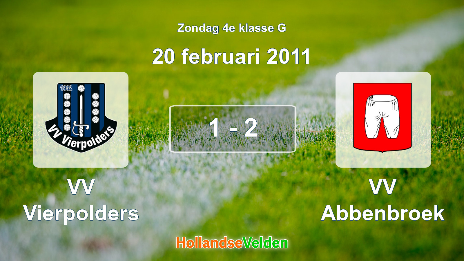 Gespeelde wedstrijd: VV Vierpolders - VV Abbenbroek 1 - 2 (20 februari 2011)