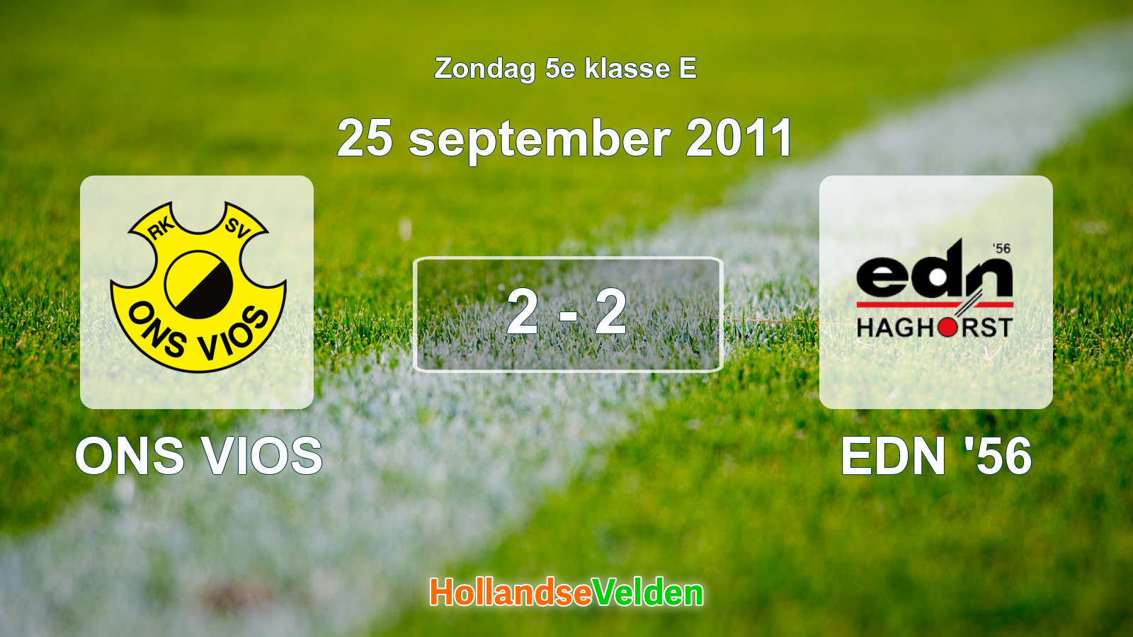 Gespeelde wedstrijd: ONS VIOS - EDN '56 2 - 2 (25 september 2011)