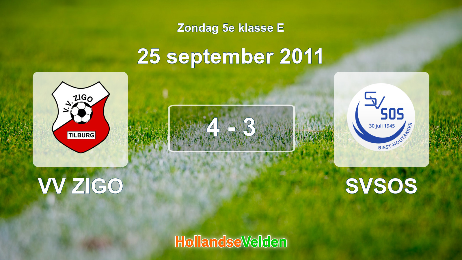 Gespeelde wedstrijd: VV ZIGO - SVSOS 4 - 3 (25 september 2011)