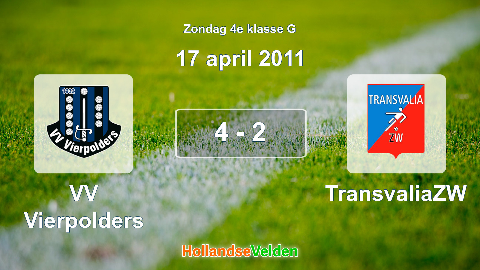 Gespeelde wedstrijd: VV Vierpolders - TransvaliaZW 4 - 2 (17 april 2011)
