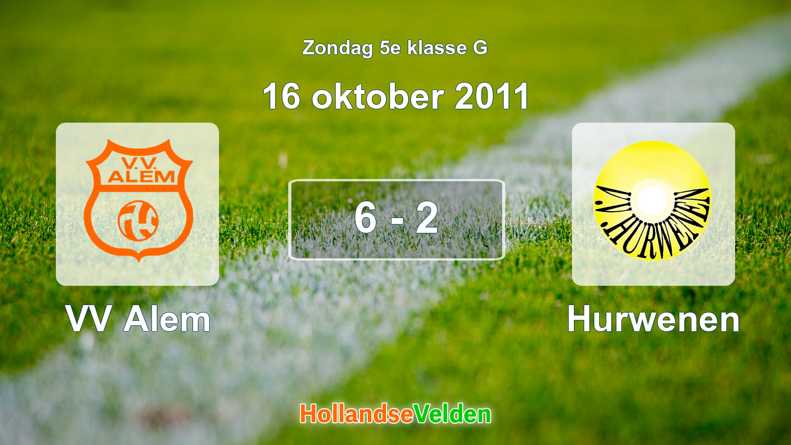Gespeelde wedstrijd: VV Alem - Hurwenen 6 - 2 (16 oktober 2011)
