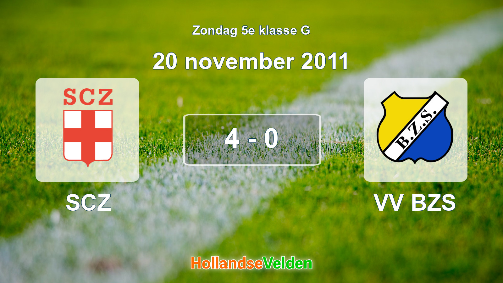 Gespeelde wedstrijd: SCZ - VV BZS 4 - 0 (20 november 2011)