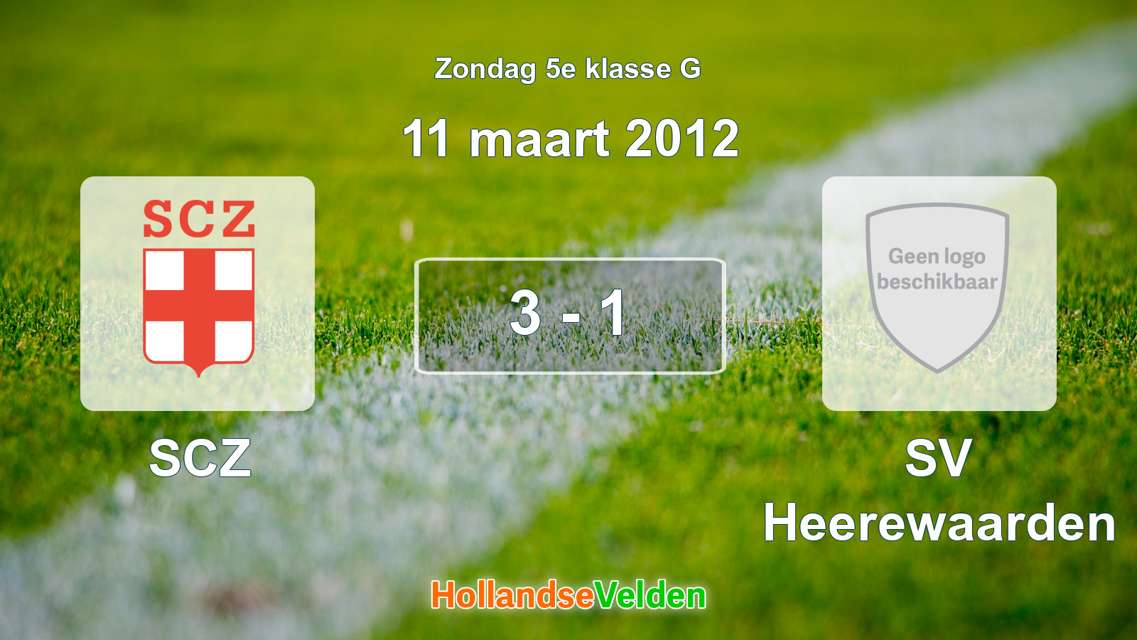 Gespeelde wedstrijd: SCZ - SV Heerewaarden 3 - 1 (11 maart 2012)