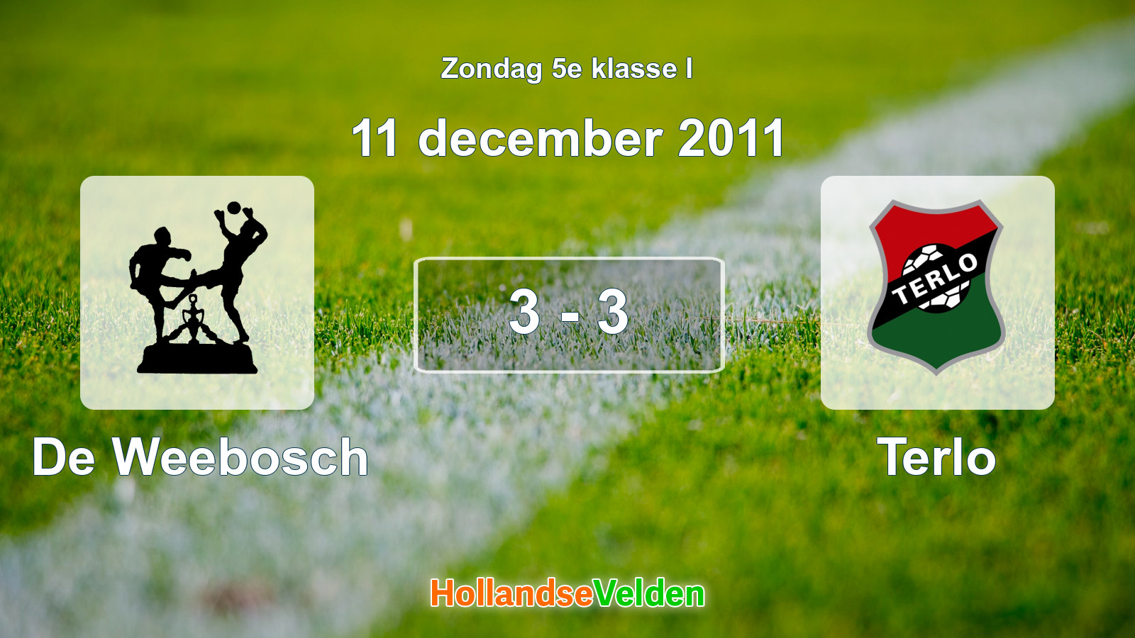 Gespeelde wedstrijd: De Weebosch - Terlo 3 - 3 (11 december 2011)