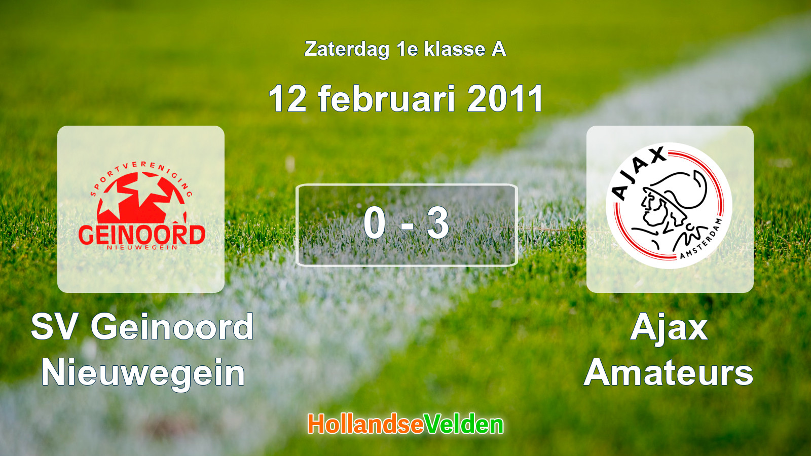 Gespeelde wedstrijd: SV Geinoord Nieuwegein - Ajax Amateurs 0 - 3 (12 februari 2011)