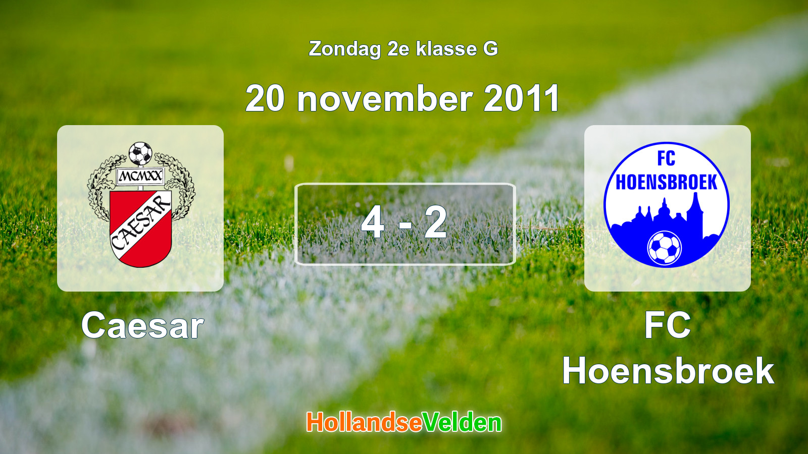 Gespeelde wedstrijd: Caesar - FC Hoensbroek 4 - 2 (20 november 2011)