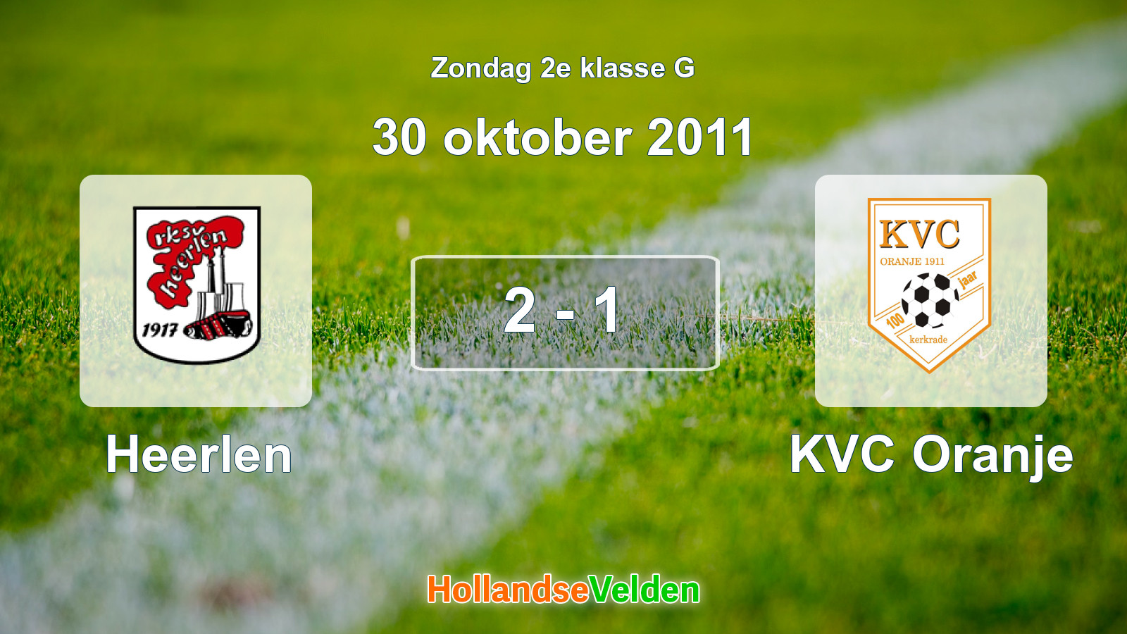 Gespeelde wedstrijd: Heerlen - KVC Oranje 2 - 1 (30 oktober 2011)